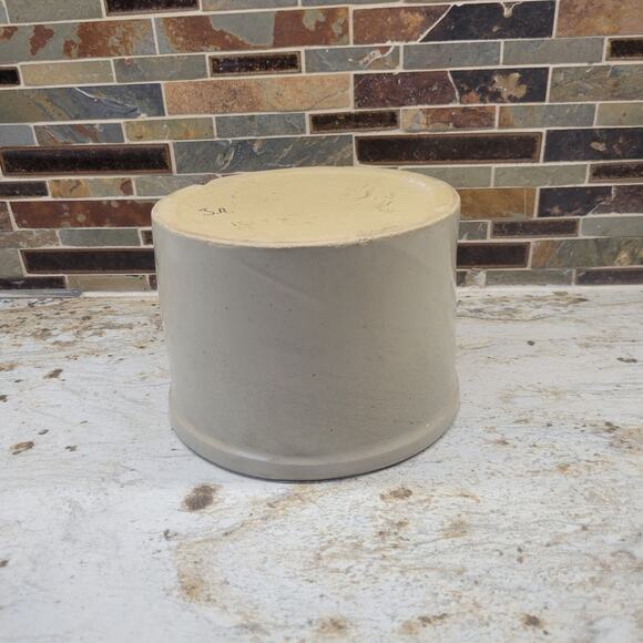 Vintage Crock Butter Stoneware Tan Gray, Hairline - Picture 2 of 7